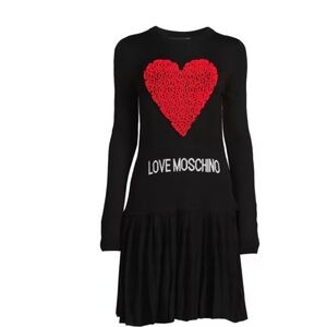 Love Moschino Black Dress with Vibrant Red Heart